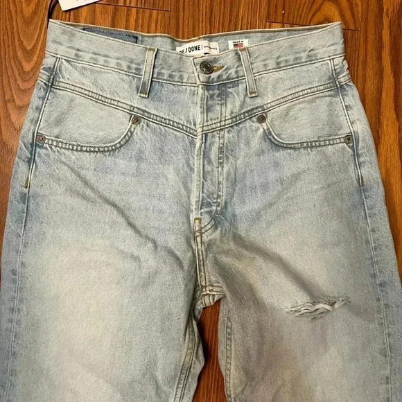 NWT RE/DONE REDONE ORIGINALS 90s Double Yoke Jean Light Breakdown Blue 28 - Picture 6 of 11
